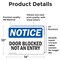 Signmission Door Blocked Not An Entry, 14 in W x Rectangle, Vinyl Decal OS-2PACK-NS-D-1014-L-11471 - alternate 5